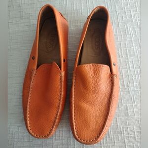 Mens Tod's Loafers Leather Size 7.5 Orange